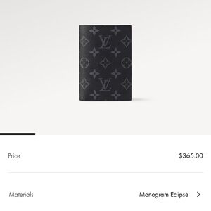 Louis Vuitton Passport Cover Monogram Eclipse